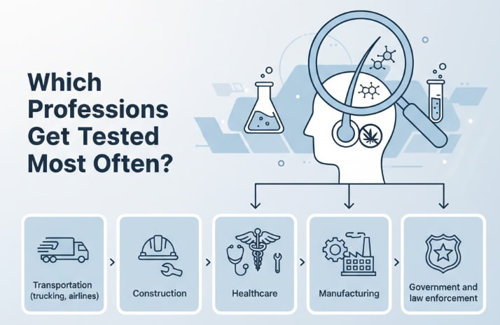 Professions that get tested most often