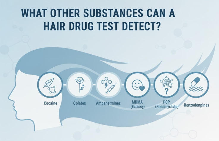 What other substances can a hair drug test detect?