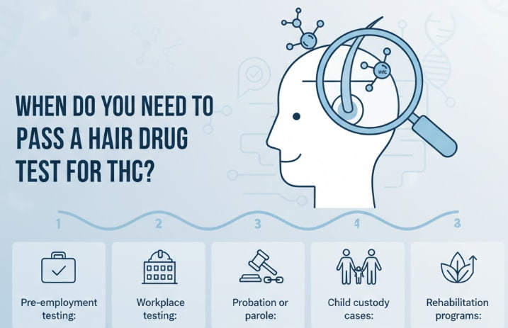 When do you need to pass a hair drug test for THC?